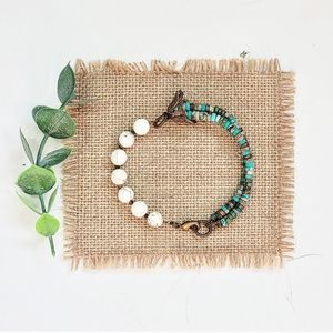 ARTISAN BRASS GEMSTONE BRACELET
